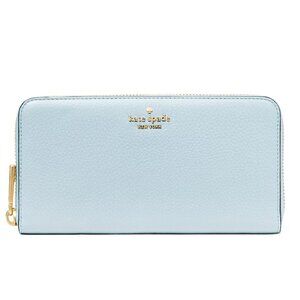 New Kate Spade Lena Large Continental Wallet Pebble Leather Crisp Sky